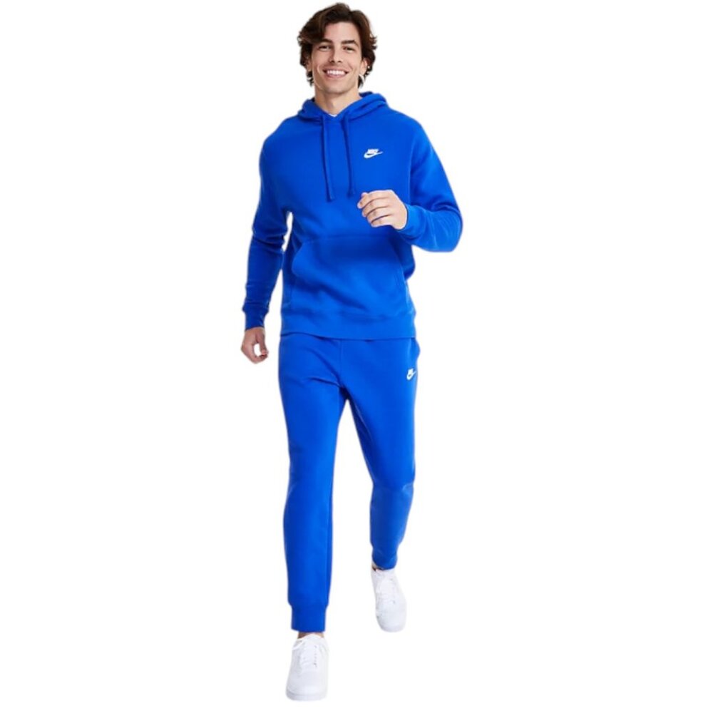 Nike Club Fleece Men's M Sweatsuit 2 PC Tracksuit Matching Game Royal Outfit NWT